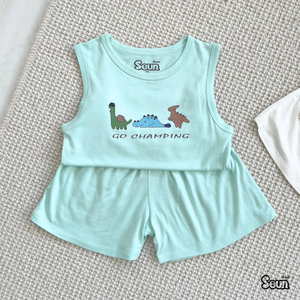 Ensemble de vêtements pour enfants, débardeur sans manches et short, respirant, léger, vêtements décontractés d'été, personnalisable OEM ODM Vietnam - Product Image 4