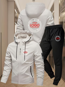 Personalized Customization Desired Picture Custom Trendy Brand Sports Brand LOGO Winter Jacket Sweatpants Set 100% Polyester - Product Image 3