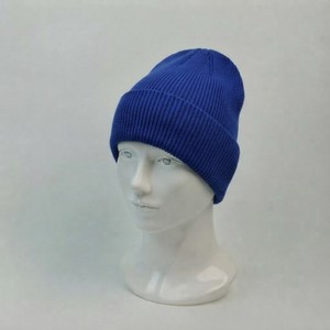 Bonnet en tricot côtelé couleur moutarde unisexe, couleur unie, avec revers, chaud pour l'hiver, en acrylique, pour adulte, décontracté, réglable, brodé, vente en gros - Product Image 5