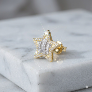 Womens Fashion Jewelry Iced Out 925 Sterling <b>Silver</b> Star Designer Charms Dainty Baguette Lab Grown Diamond <b>Stud</b> Earrings Gift - Product Image 5