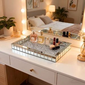 Bandejas decorativas elegantes hechas a mano para servir, platos rectangulares con efecto espejo de nuevo estilo para decoración del hogar y de la mesa. - Product Image 4