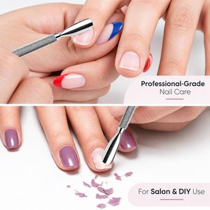 Juego de 4 Empujadores de Cutículas, Removedor de Cutículas, Recortador de Cutículas, Limpiador de Uñas en Forma de Cuchara, de Doble Cara, de Acero Inoxidable - Product Image 4