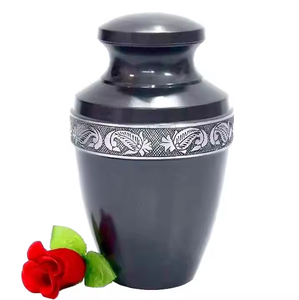 Wholesale Luxury Silver Metal Cremation Urn Bulk <b>Memorial</b> Jar with Colorful Leaf Art Design and Polished Satin Smooth Finish - Product Image 3