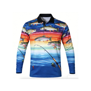 เสื้อตกปลาแขนยาวผู้ชาย ทรงโปโล พิมพ์ลายปลาเบส ด้วยเทคนิค Sublimation ป้องกันแสงแดด UPF 50 แห้งเร็ว ผลิตจากโพลีเอสเตอร์ 100% - Product Image 6