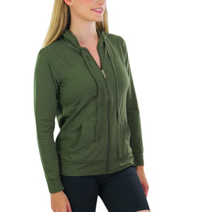 Sudadera con capucha y cordón ajustable para mujer, sudadera con capucha y cremallera para mujer, corte regular, hecha en Pakistán, material de alta calidad - Product Image 3