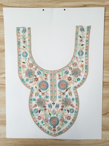 Textiles de maison élégants pour femmes, en toile légère, faits à la main, avec broderies florales et patchs brodés pour le cou, pour l'été - Product Image 6