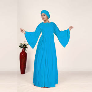 Vestido Largo Kaftan de Rayón para Mujer, Estilo Árabe Islámico de Dubái, con Bordado Chikankari y Schiffli, Manga Acampanada, Tallas Grandes, para Eid - Product Image 1