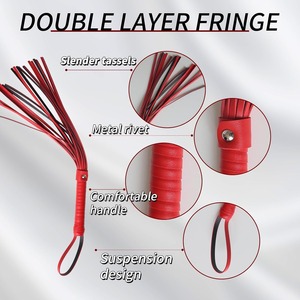 Fouet de jeu en cuir haute performance, poignée renforcée, conception de sangle durable, marque personnalisée, vente en gros, direct usine - Product Image 2