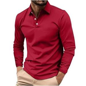 Minimalist Golf Style <b>Shirt</b> Unisex Premium Knitted Cotton <b>Button</b> for <b>Half</b> Sleeve Solid Casual Collar Breathable Apparel - Product Image 1