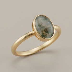 18k <b>Gold</b> Plated Sterling Silver Turquoise Oval Bezel <b>Set</b> Vintage Hammered Band Unisex Wedding Party <b>Ring</b> - Product Image 1