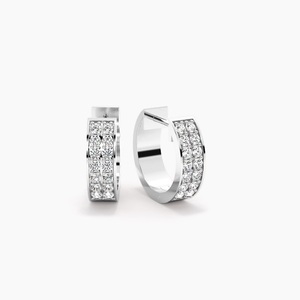 Pendientes de Aro con Diamantes Cultivados en Laboratorio de 0.25CT, Chapados en Oro de 14K y Rodio, Doble Hilera, Joyería Fina para Mujer, Venta al Por Mayor, OEM, ODM - Product Image 1
