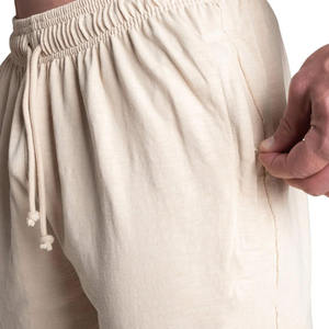 Shorts de jogging athlétiques pour hommes 100 % coton respirant à séchage rapide avec cordon de serrage, confortables, doux, décontractés, coupe ample, motif uni - Product Image 6