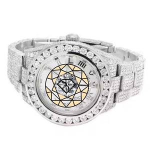 Round <b>Case</b> Analog Quartz Movement Roman Numeral Dial Butterfly Stainless Steel Clasp Women's Lab Grown Diamond <b>Watch</b> - Product Image 3