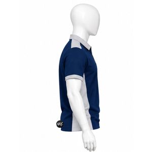 Men's <b>Navy</b> White Color Blocked Short Sleeve <b>Polo</b> <b>Shirt</b> With Zipper Casual Style Knitted Fabric Breathable Design Premium Quality - Product Image 3