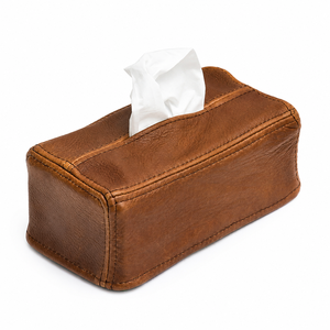Boîte à mouchoirs rectangulaire en cuir PU de luxe avec logo personnalisé, imperméable, pour hôtel, bureau et décoration intérieure - Product Image 1