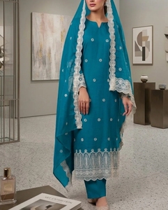 Black Digital Print Floral 3 Piece Suit Floor Length <b>Kurta</b> Palazzo Dupatta <b>Indian</b> Pakistani Ethnic Party Wear - Product Image 3
