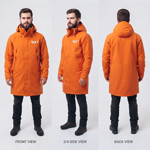 Chaqueta Larga Impermeable para Hombre con Logotipo Bordado Personalizado, Chaqueta Larga con Capucha para Senderismo y Camping, Chaqueta Impermeable de Nylon y Poliéster - Product Image 5