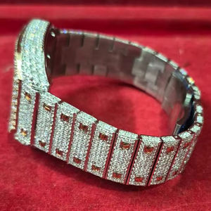 Reloj de Lujo MF Jewels Unisex de Cuarzo con Correa de Acero Inoxidable, Cronógrafo Clásico de Buceo, Digital, con Moissanita, Resistente al Agua 3BAR - Product Image 1