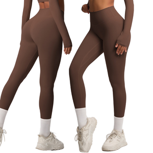 Leggings Transpirables de Spandex/Nylon de Punto Grueso, Pantalones Deportivos de Cintura Elástica para Mujer, con Bolsillos Laterales, Última Tendencia - Product Image 1