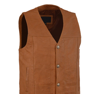 Gilet en cuir pour motards, veste sans manches pour moto, design de patch personnalisé, cuir véritable, vente en gros OEM - Product Image 2