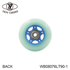 Rueda de Patinaje YEOU CHERNG WB08076LT90-1, Núcleo Azul, Vista Trasera Transparente Azul - Product Image 1