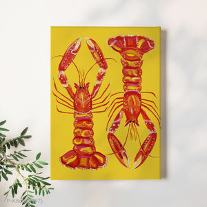 Decoración festiva para pared, póster colorido con ilustración de marisco langosta, impresión artística retro para pared de cocina - Product Image 1