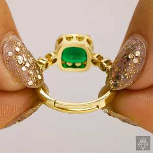 Emerald Embrace Anti-Tarnish Ring Fine Adjustable Size Jewelry - Product Image 2
