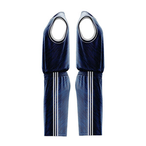 Uniforme de Baloncesto Sublimado Personalizado, Sin Mangas, Cuello en V, Absorbente de Humedad, Conjunto de Jersey Unisex para Adultos, Nombre del Equipo - Product Image 2