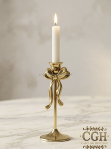 เชิงเทียนทองเหลืองรูปโบว์ดอกไม้ - Product Image 5