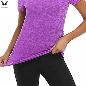 In Purple Color Good Selling <b>Top</b> Trendy Product Make Your Own <b>Plus</b> <b>Size</b> Breathable <b>Mesh</b> Gym Fitness Crop <b>Tops</b> Women Shirts - Product Image 6