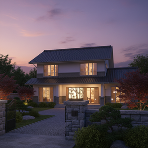 Lámpara LED de 1 año de garantía, de acero/inoxidable, 3500K (blanco cálido), para columna de entrada, de Vietnam CM Decor, AC 220V (± 10%), 300 lm, para exterior/pared/villa/jardín - Product Image 2