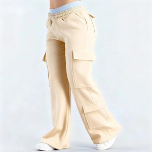 Pantalon de survêtement ample respirant de haute qualité, le plus vendu, avec poches cargo, taille élastique, 100 % coton, style décontracté et urbain - Product Image 2