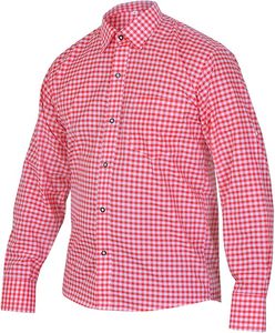 Chemise en twill à carreaux rouges bavaroises respirante 100% coton pour homme Onstyle Sports - Product Image 2