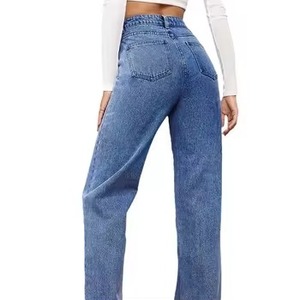 The 2025 new European and American washed women's jeans are fashionable and versatile straight-leg <b>pants</b> for women - Product Image 2