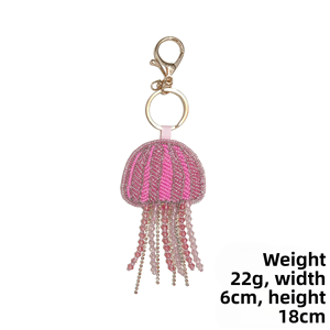 Porte-clés artisanal orné de perles, pendentif en tissu brodé floral, porte-clés décoratif brodé à la main - Product Image 5