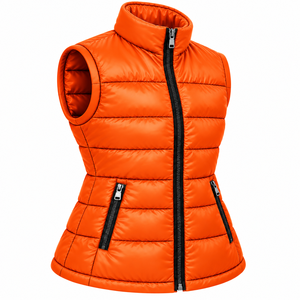 High Quality <b>Women</b> Nylon Bubble Puffer <b>Vest</b> Zipper Pocket Winter Bodywarmer Stylish Streetwear Custom <b>Womens</b> Puffer Jacket - Product Image 3