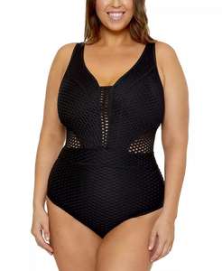 Maillot de bain une pièce texturé Castaway grande taille |   Becca ETC - Product Image 1