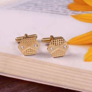 Platinum Hexagon Crown Cufflinks for Men Luxury <b>Wedding</b> Groom Party Shirt <b>Accessories</b> Formal Gift Jewelry - Product Image 1
