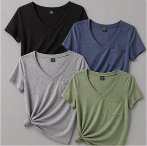 Camisetas de Cuello Alto para Hombre, Corte Regular, Tejido de Algodón, Jersey Sólido de 120g, Cómodas, Casuales, Transpirables, de Secado Rápido, Moda de Verano - Product Image 3