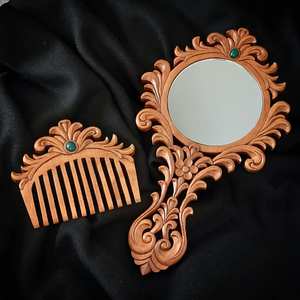 Miroir à main en bois de style nouveau, miroir de maquillage décoratif pour la maison, la table de maquillage et les salons de beauté - Product Image 5