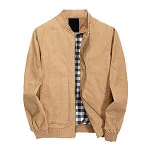 Chaqueta Bomber Marrón para Hombre con Puños Acanalados y Cierre de Cremallera, Estilo Urbano Moderno - Product Image 5