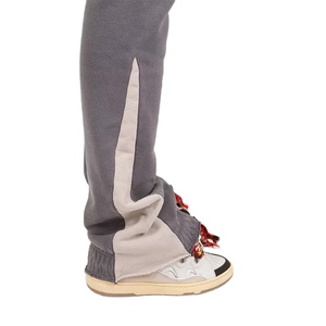 Buy Men's Custom High Quality Casual Flared Jogger Track Pants Patchwork Elastic Waistband Mens Stacked Flare Sweatpants for Men - Product Image 2