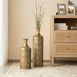 Jarrón de mesa de malla de alambre de bronce hecho a mano, diseño industrial, soporte decorativo de metal para flores - Product Image 3