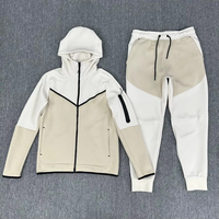 Ensemble de survêtement d'hiver pour homme en molleton imprimé 100 % coton respirant, veste à capuche et pantalon de jogging, 3 pièces, imprimé numérique