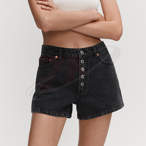 Shorts en jean taille haute pour femmes, décontractés, d'été, vente en gros, fabrication sur mesure, vêtements streetwear, usine de production - Product Image 1