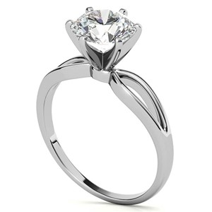 Custom Moissanite <b>Ring</b> 925 Sterling <b>Silver</b> Round Brilliant Cut Split Shank Engagement <b>Ring</b> 6 Prong <b>Solitaire</b> Moissanite <b>Ring</b> - Product Image 4