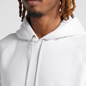 Sweat à capuche surdimensionné en molleton épais 100 % coton blanc uni personnalisé, respectueux de l'environnement, pour l'hiver, avec manches raglan - Product Image 4