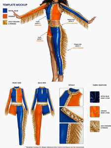 majjarote uniforms Women's Purple And Silver Stage Dance <b>Pants</b> With <b>Sequin</b> Trim And Fringe Performance Wear - Product Image 4