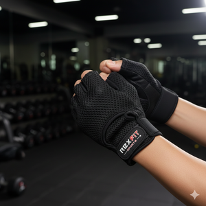 Guantes Deportivos Unisex RexFit para Gimnasio |   Guantes de Fitness de Cuero Antideslizantes para Entrenamiento con Pesas - Product Image 1