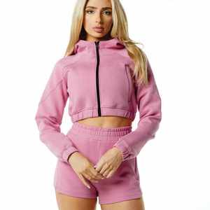 Conjunto de 2 Piezas de Sudadera con Capucha y Pantalones Anchos Personalizados, Ropa Deportiva Transpirable con Apliques, Chándal Otoñal para Mujer con Logotipo Personalizado - Product Image 1